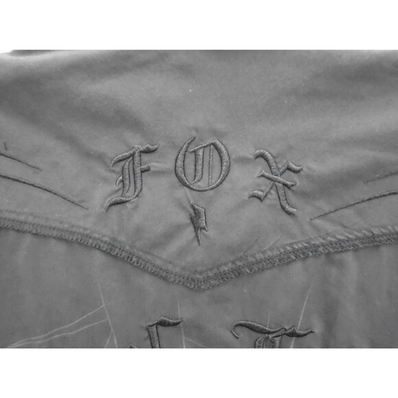Fox Racing Y2K Western Yoke Embroidered Shirt Mens Size L Black Pearl Snap - Picture 12 of 14